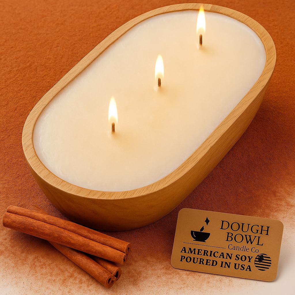 Dough Bowl Candle Co. Warm Cinnamon Buns Soy Candle — 3-Wick, 20 oz