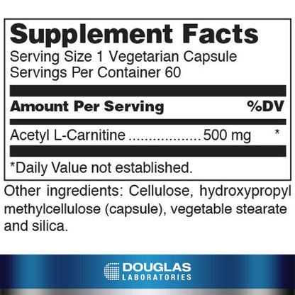 Douglas Laboratories Acetyl L-Carnitine 500 mg — Supports Brain & Nerve Function | 60 Capsules