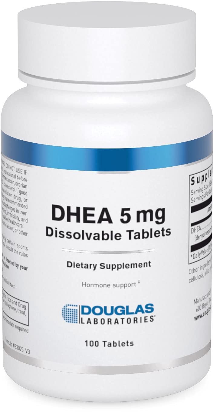 Douglas Laboratories DHEA 5 mg Dissolvable Tablets | Hormone Balance, Immunity & Bone Health – Non-GMO, 100 Tablets