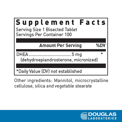 Douglas Laboratories DHEA 5 mg Dissolvable Tablets | Hormone Balance, Immunity & Bone Health – Non-GMO, 100 Tablets