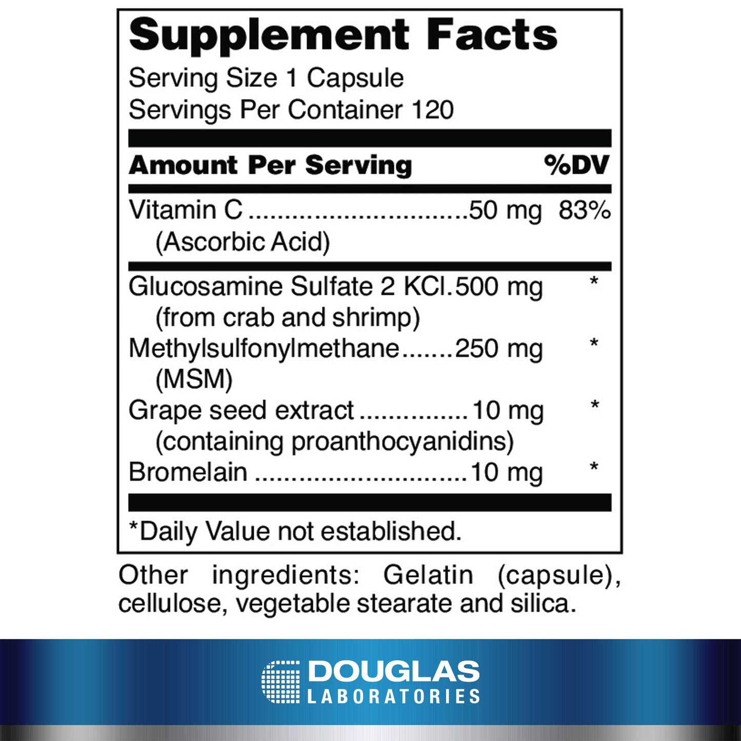 Douglas Laboratories Glucosamine + MSM Forte | Joint Health & Mobility Support | 120 Capsules