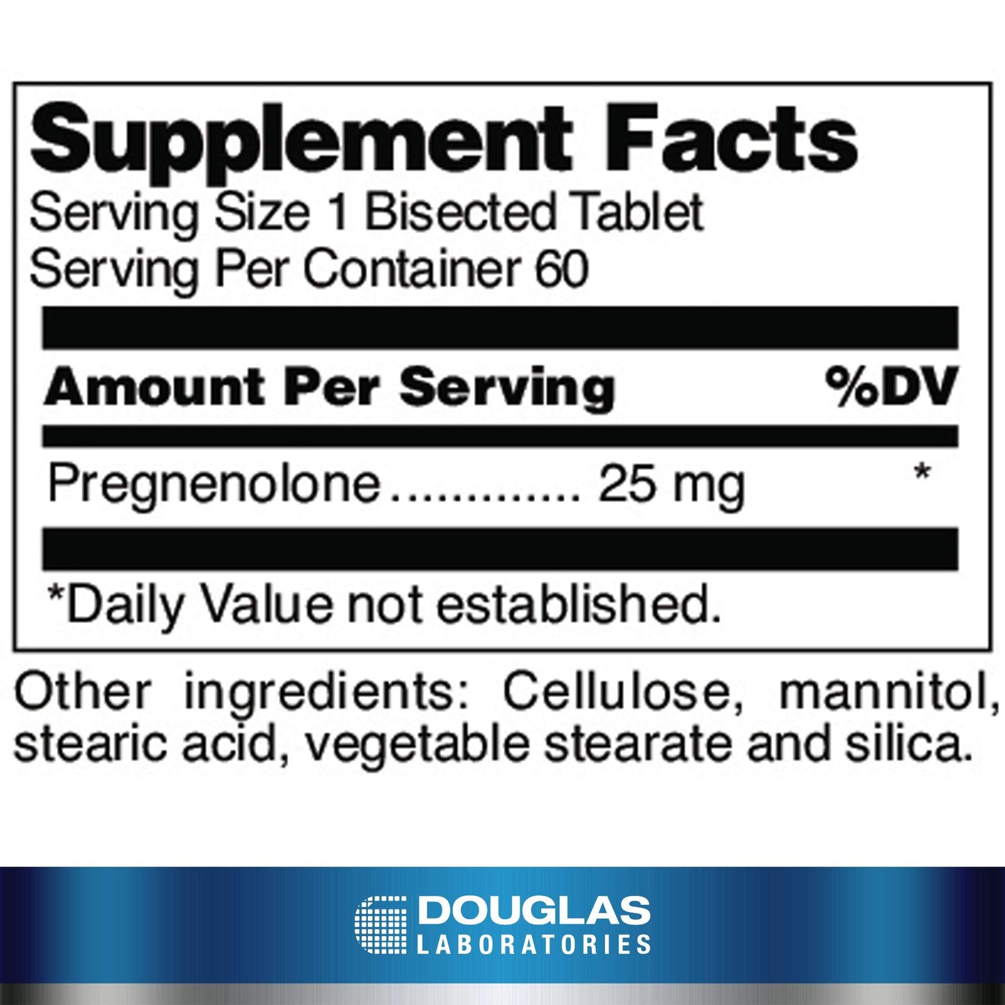 Douglas Laboratories Pregnenolone 25 mg – Pancreas, Cortisol & Liver Support* – Non-GMO – 60 Tablets
