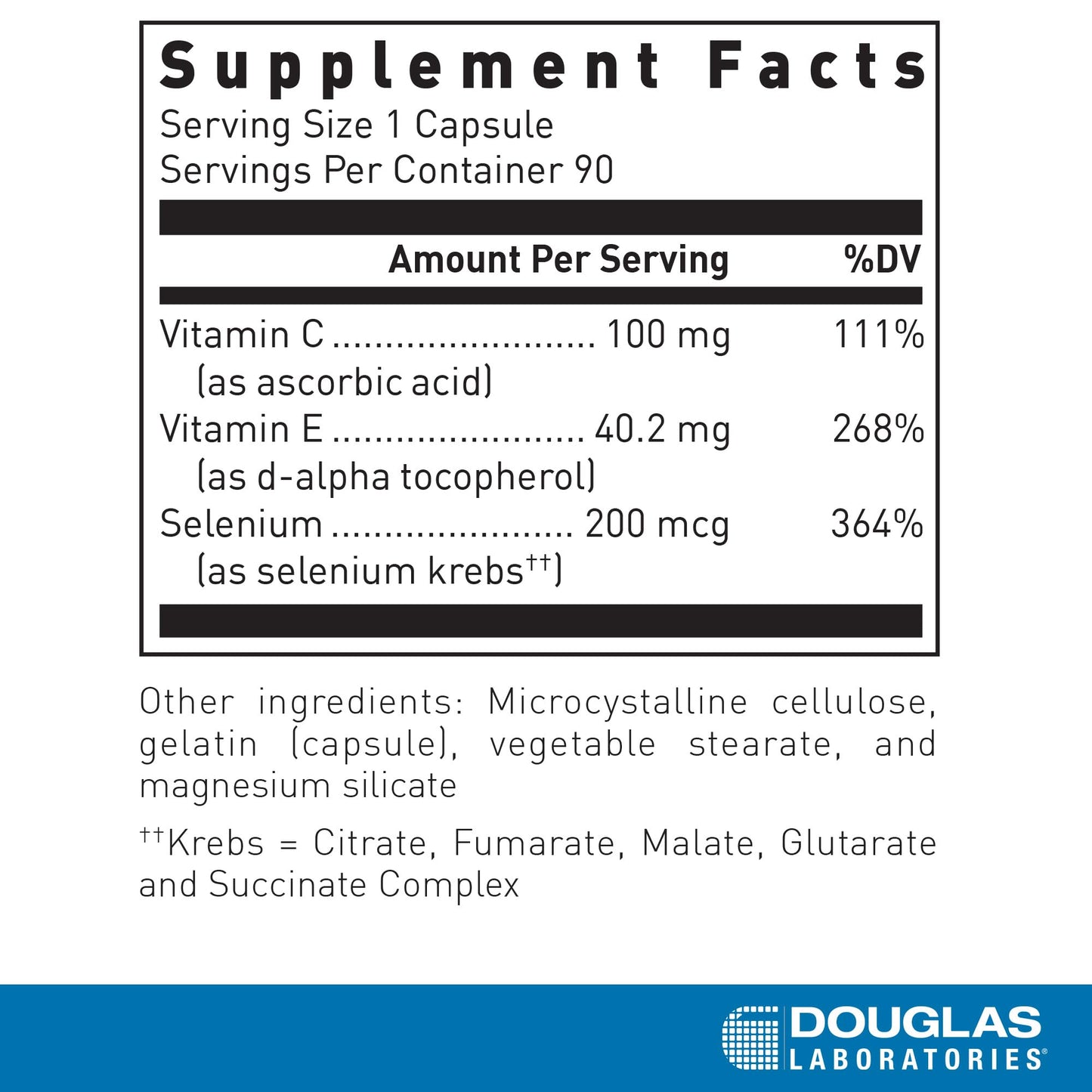 Douglas Laboratories Selenium Plus - Selenium Supplement with Vitamin E & Vitamin C | 90 Capsules