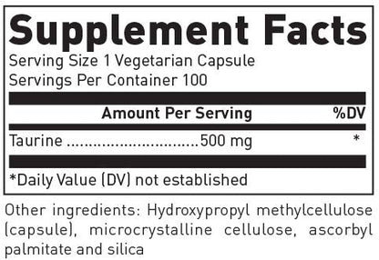 Douglas Laboratories Taurine 500 mg - 100 Capsules | Supports Brain, Heart & Retina