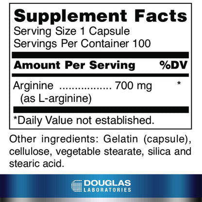 Douglas Laboratories L-Arginine 700 mg – Versatile Amino Acid Supplement | 100 Capsules