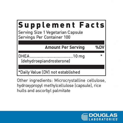 Douglas Laboratories DHEA 10 mg Capsules - Micronized, Non-GMO, 100 Veg Caps