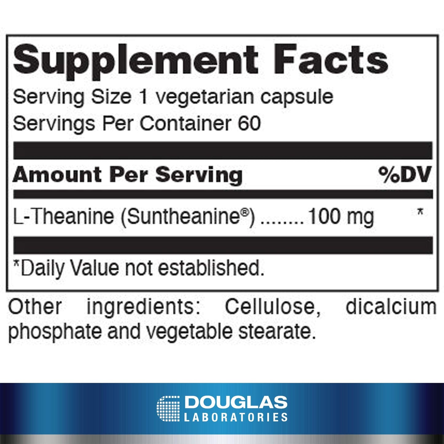 Douglas Laboratories L-Theanine 100 mg – Calm Support, 60 Vegetarian Capsules
