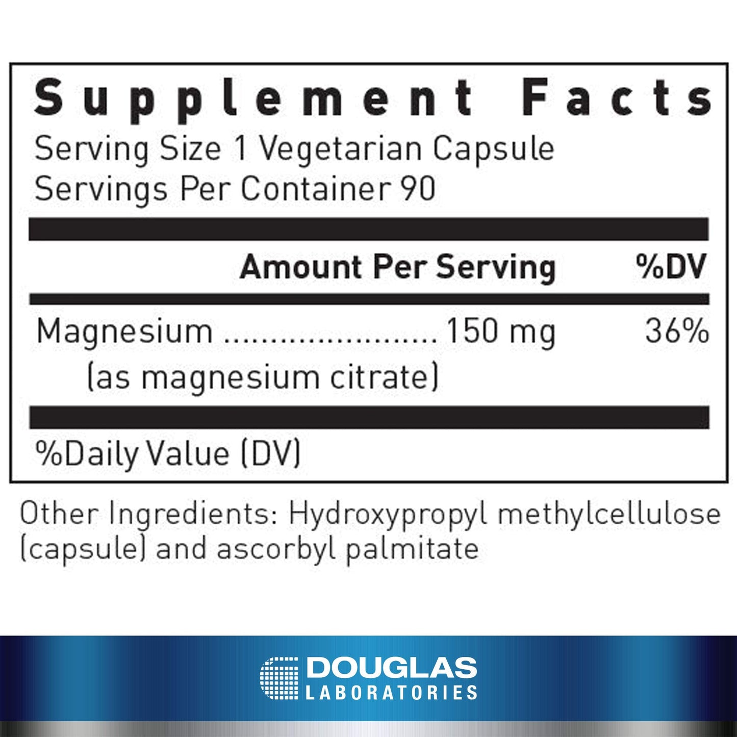 Douglas Laboratories Magnesium Citrate 150 mg | Heart, Bone & Muscle Support | 90 Veg Caps