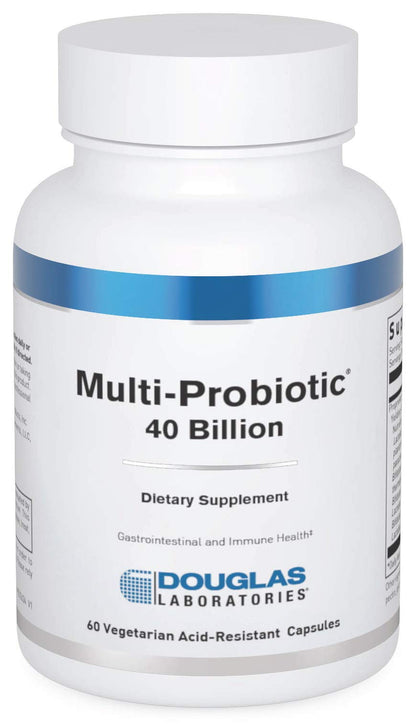 Douglas Laboratories Multi-Probiotic 40 Billion – Synbiotic Probiotics & Prebiotics for Gut Health | 60 Vegetarian Acid-Resistant Capsules