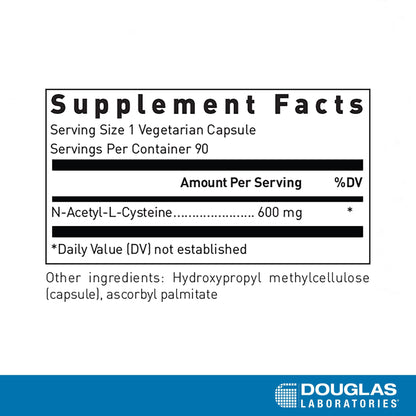 Douglas Laboratories N-Acetyl-L-Cysteine 600 mg | Glutathione Precursor | 90 Vegetarian Capsules