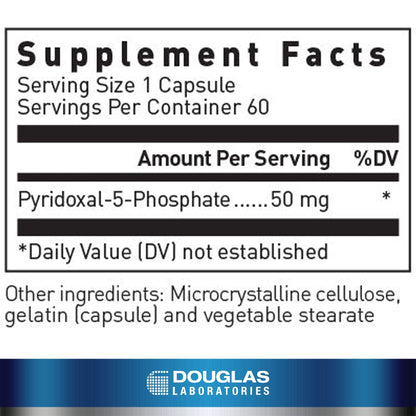 Douglas Laboratories Pyridoxal-5-Phosphate (50 mg) | Vitamin B6 for Neurological & Cardiovascular Health