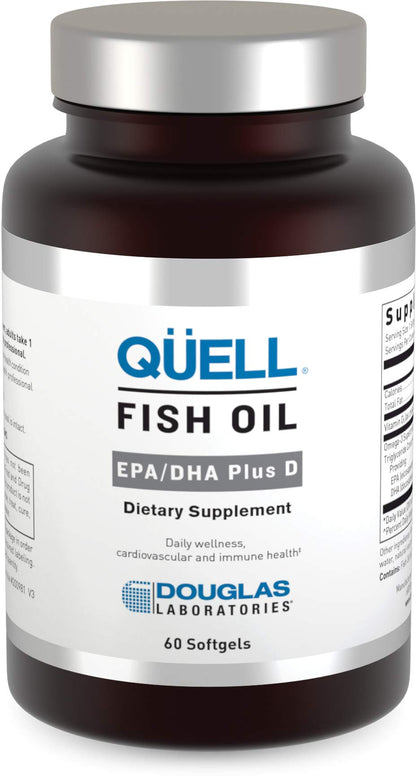 Douglas Laboratories QUELL Fish Oil EPA/DHA Plus D | 3:2 EPA:DHA Ratio | 1,000 IU Vitamin D3 | 60 Softgels