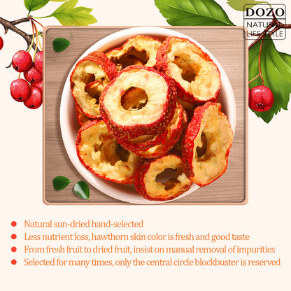 DOZO Dried Hawthorn Berries – Hawthorn Berry Tea, 8.46oz/240g, Sliced Hawthorn (Coreless) Shanzha