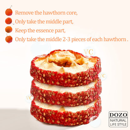 DOZO Dried Hawthorn Berries – Hawthorn Berry Tea, 8.46oz/240g, Sliced Hawthorn (Coreless) Shanzha