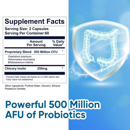 DQQI GLP-1 Booster: Akkermansia Probiotic, 120 Capsules | Metabolism & Gut Health