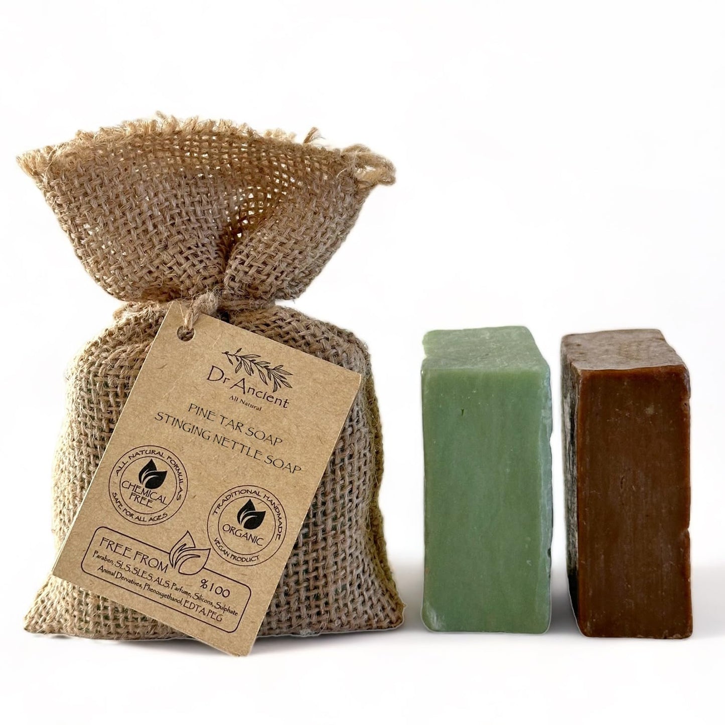 Dr.Ancient Stinging Nettle & Pine Tar Soap – Organic Handmade Vegan, No Chemicals