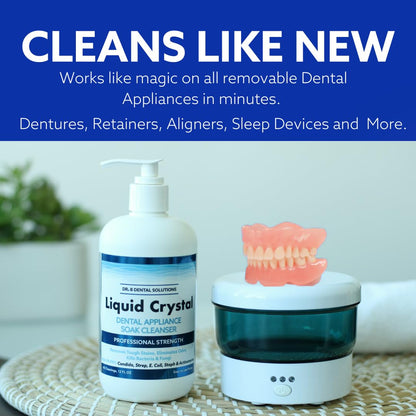 Dr. B Dental Solutions Liquid Crystal Soak Cleanser – For Dentures, Aligners, Night Guards
