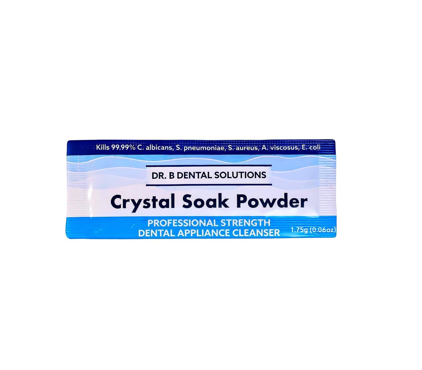 Dr. B Dental Solutions Powder Crystal Soak Cleanser – 45 Packs Included (Single Pack) for Dentures, Aligners, Night Guards & Sleep Apnea Devices