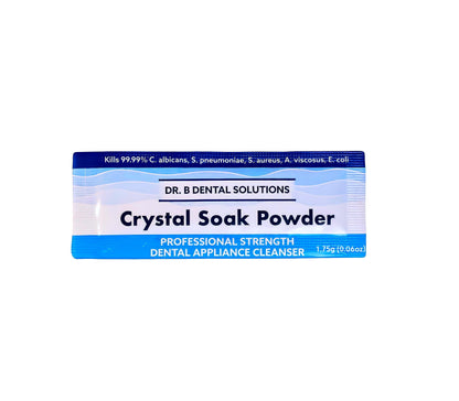 Dr. B Dental Solutions Powder Crystal Soak Cleanser – 45 Packs Included (Single Pack) for Dentures, Aligners, Night Guards & Sleep Apnea Devices
