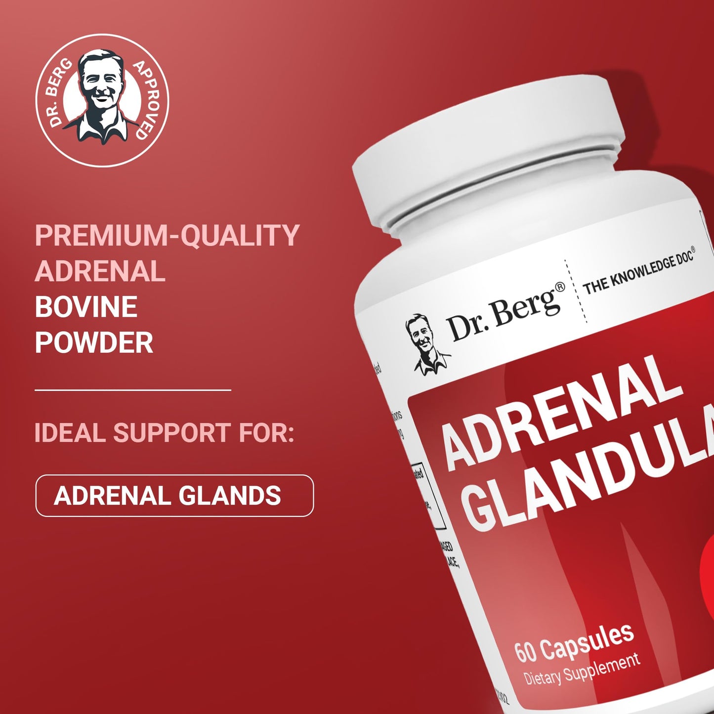 Dr. Berg Adrenal Glandular - Adrenal Support, 60 Capsules