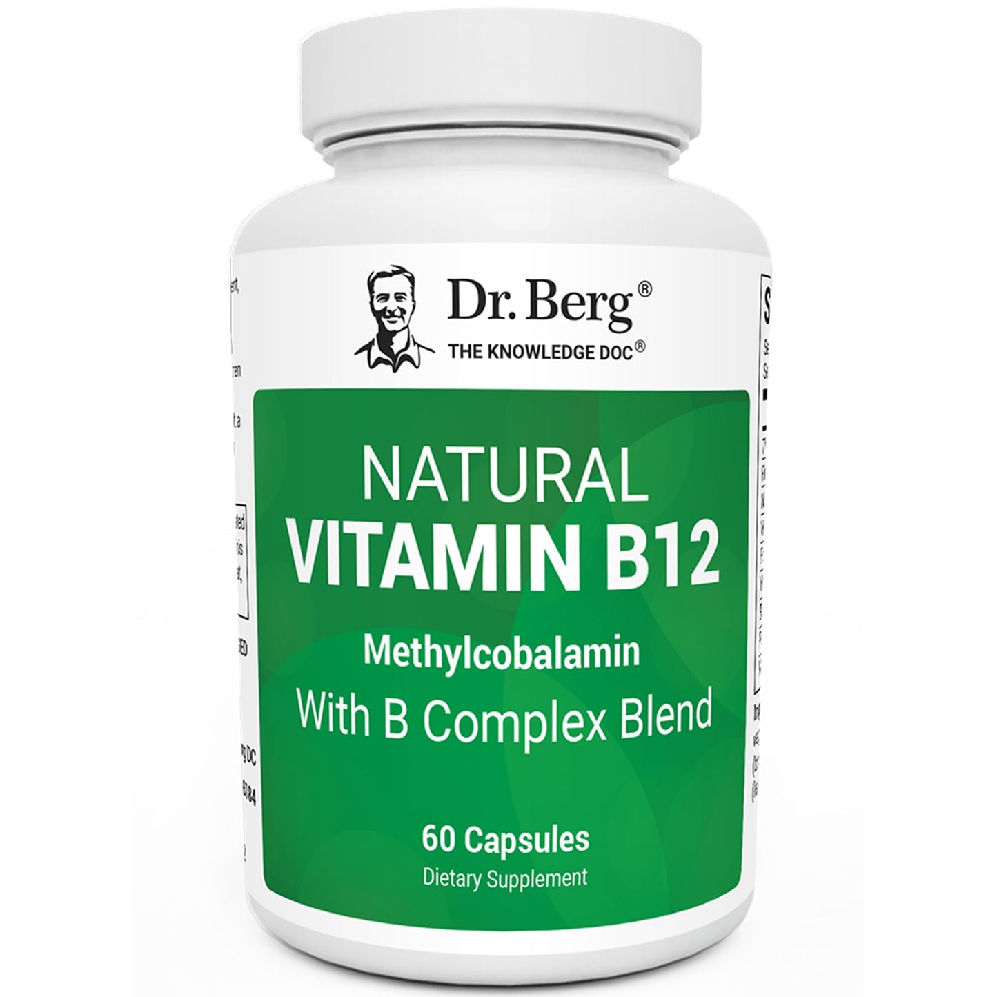 Dr. Berg Vitamin B12 1000 mcg with B Complex | Methylcobalamin for Energy, Nerve Health & Cognitive Function | 60 Capsules
