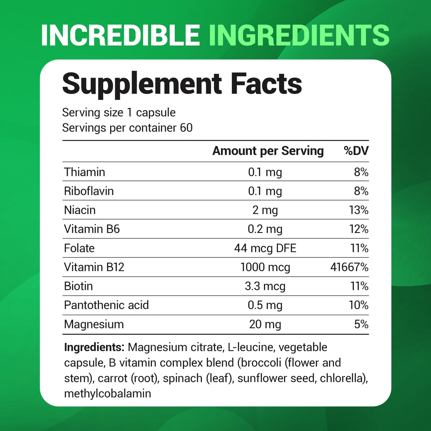 Dr. Berg Vitamin B12 1000 mcg with B Complex | Methylcobalamin for Energy, Nerve Health & Cognitive Function | 60 Capsules