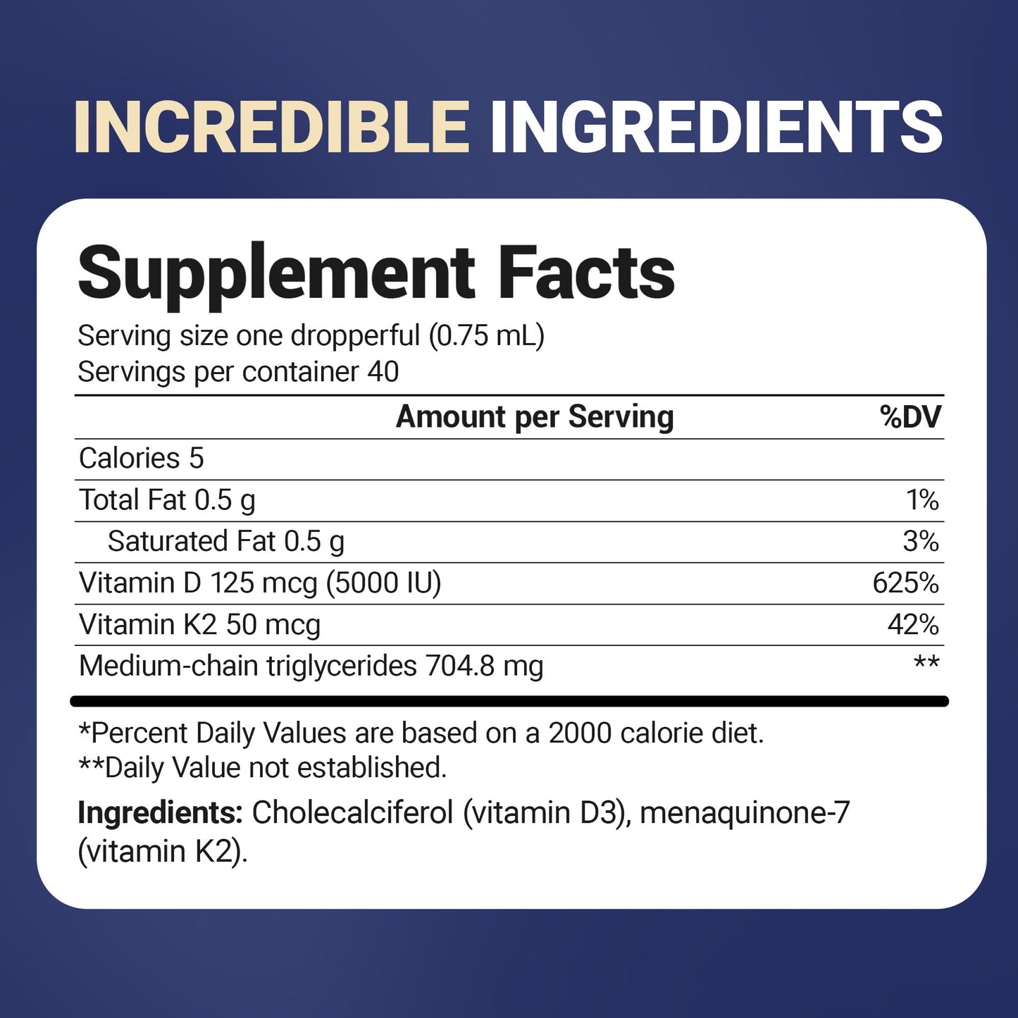 Dr. Berg D3 K2 Liquid Drops with MCT Oil – 5000 IU, Unflavored (1 fl oz)