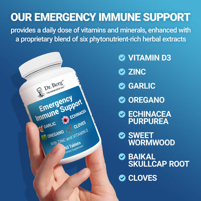 Dr. Berg Immune Support with Echinacea | Vitamin D 2000 IU & Zinc 10 mg | 60 Tablets