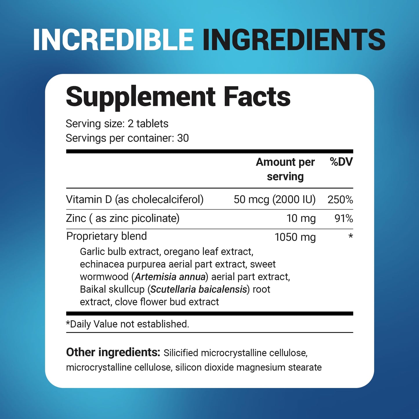 Dr. Berg Immune Support with Echinacea | Vitamin D 2000 IU & Zinc 10 mg | 60 Tablets