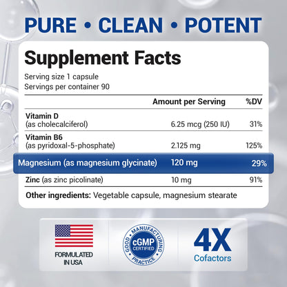 Dr. Berg Maximum Strength Magnesium Glycinate 90 Capsules | USA Formulated 4-in-1 Chelated Magnesium