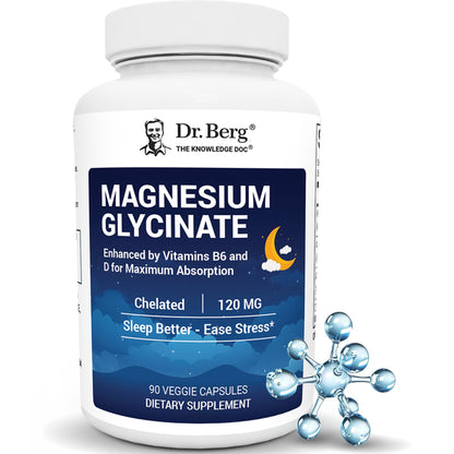 Dr. Berg Maximum Strength Magnesium Glycinate 90 Capsules | USA Formulated 4-in-1 Chelated Magnesium
