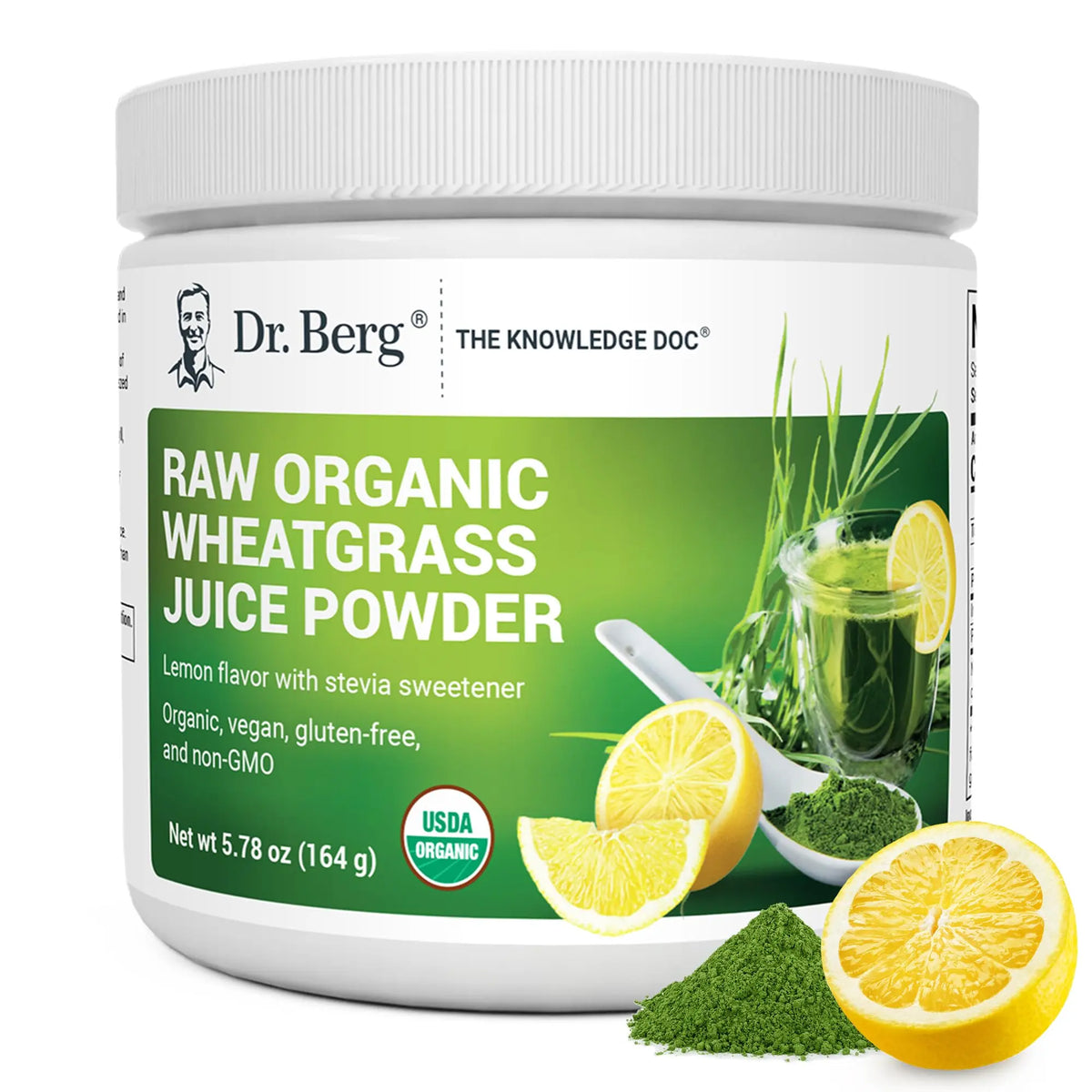 Dr. Berg USDA Organic Green Powder Superfood – Lemon Flavor, 60 Servings BritishVita | Premium UK Vitamins & Wellness Supplements
