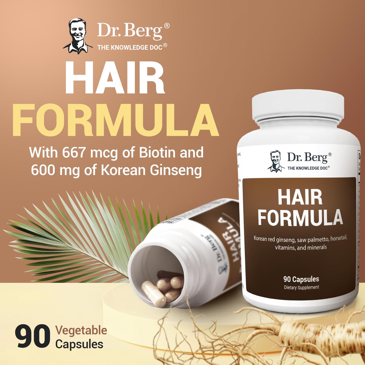 Dr. Berg All-in-One Vitamins for Hair, Skin & Nails – Advanced Formula (90 Veg Capsules)