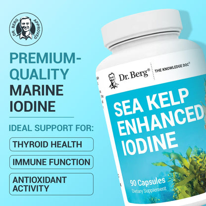 Dr. Berg Sea Kelp Enhanced Iodine – 200 mcg, 90 Capsules