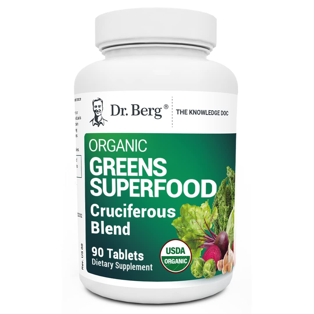 Dr. Berg's Greens Superfood – Cruciferous Veggie Tablets (90 Count)