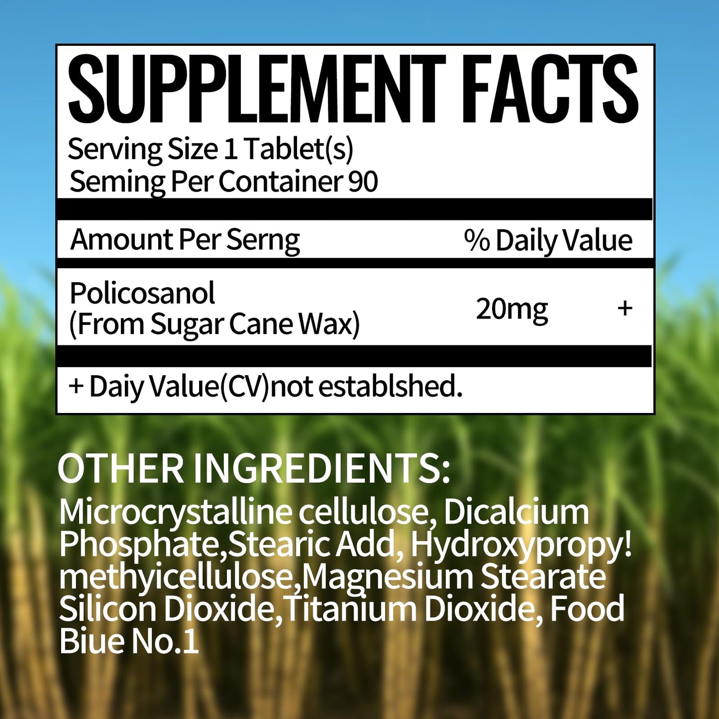Dr. Brian Policosanol 20mg | 90 Policosanol Tablets for Heart Health Support | Non-GMO, Vegan, Gluten Free, Dairy Free
