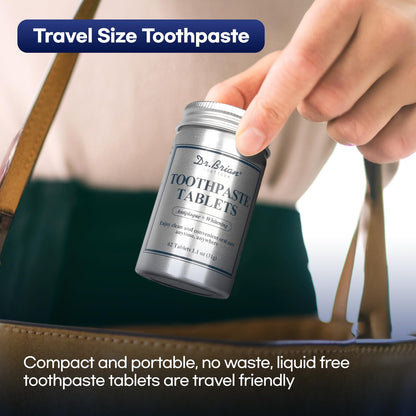 DR.Brian Toothpaste Tablets - Fluoride-Free, Hydroxyapatite, Mint, 62 Tabs