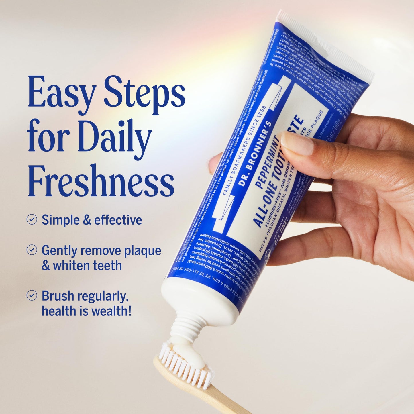 Dr. Bronner's All-One Toothpaste 4-Pack Variety (Peppermint, Spearmint, Cinnamon & Anise) – 5 oz Each | SLS Free, Fluoride Free, Vegan