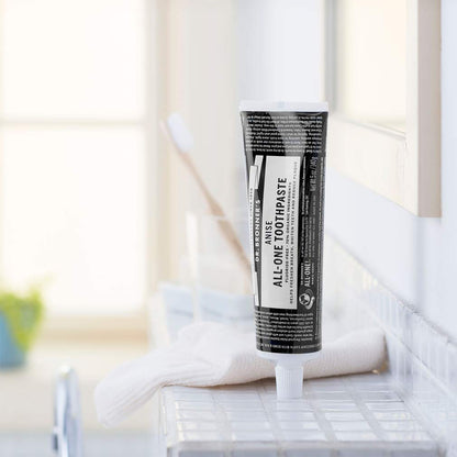 Dr. Bronner's All-One Toothpaste (Anise, 5 oz) - 70% Organic Ingredients, Fluoride-Free, SLS-Free, Vegan