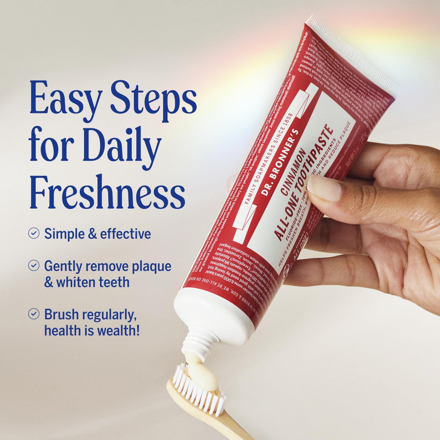 Dr. Bronner’s All-One Toothpaste – Cinnamon, 5 oz, 3-Pack | Fluoride-Free, 70% Organic & Natural