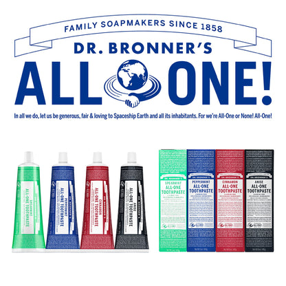 Dr. Bronner’s All-One Toothpaste Variety Pack – Peppermint & Spearmint (70% Organic, Fluoride-Free, Vegan)
