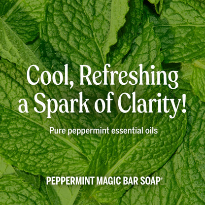Dr. Bronner's Pure-Castile Magic Bar Soap Peppermint (5oz, 12-Pack) – Regenerative Organic Certified Oils, Vegan, Cruelty-Free