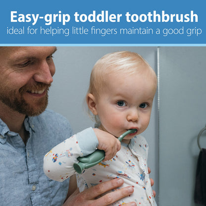 Dr. Brown's Dinosaur Toddler Toothbrush – Green & Orange, 2-Pack