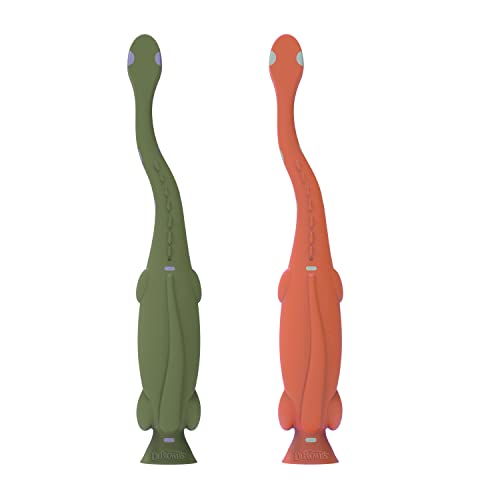 Dr. Brown's Dinosaur Toddler Toothbrush – Green & Orange, 2-Pack
