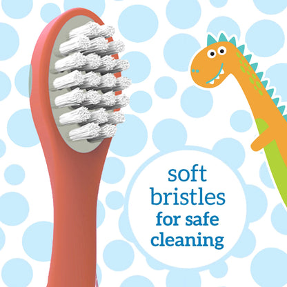 Dr. Brown's Dinosaur Toddler Toothbrush – Green & Orange, 2-Pack