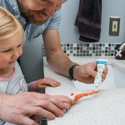 Dr. Brown's Dinosaur Toddler Toothbrush – Green & Orange, 2-Pack
