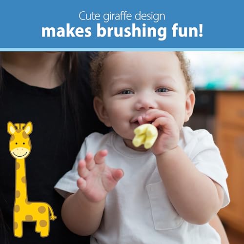 Dr. Brown's Infant-to-Toddler Toothbrush Set with Fluoride-Free Strawberry Toothpaste - Giraffe (0-3 yrs)