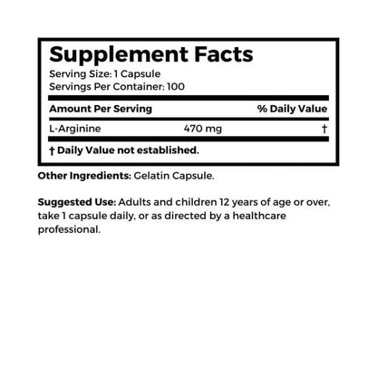 Dr. Clark Arginine 500mg – 100 Gelatin Capsules