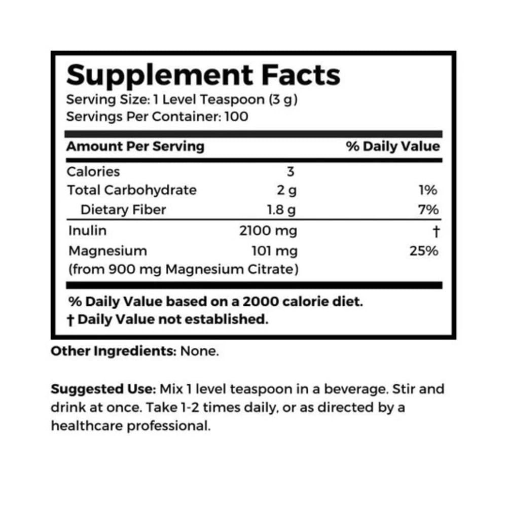 Dr. Clark Inulin Powder (FOS) – Prebiotic Soluble Fiber for Gut Health, 300g – Supports Digestive Health & Regularity