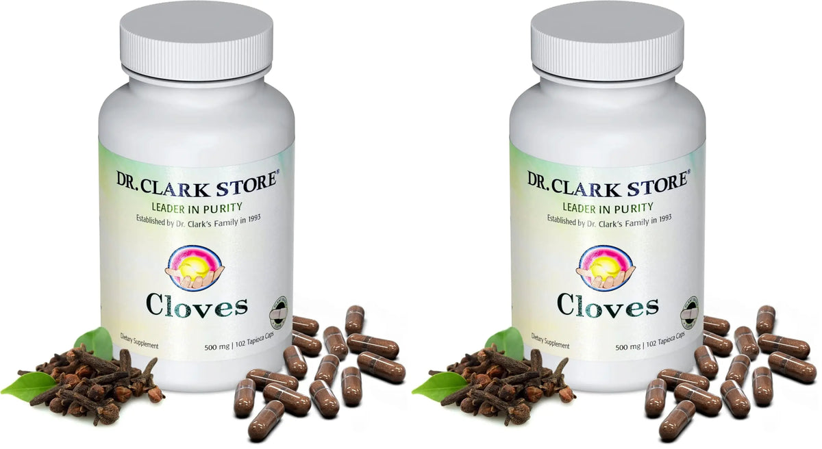 Dr Clark Store Cloves Vegetarian 500mg | 102 Tapioca Capsules Pack of 2 | Liver & Circulation Support BritishVita | Premium UK Vitamins & Wellness Supplements